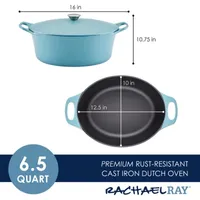 Rachael Ray NITRO Cast Iron 6.5-qt. Dutch Oven with Lid