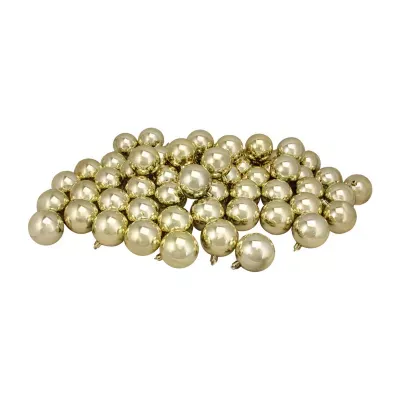 60ct Champagne Gold Shatterproof Shiny Christmas Ball Ornaments 2.5'' (60mm)