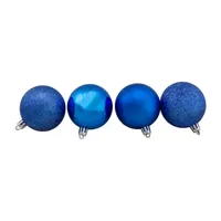 60ct Lavish Blue Shatterproof 4-Finish Christmas Ball Ornaments 2.5'' (60mm)