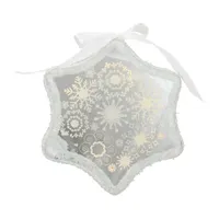 9'' White Pre-Lit LED Sparkle Snowflake Scene Christmas Ornament