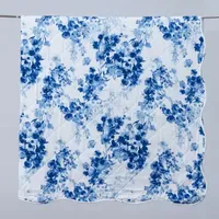 Linery Blue Watercolor Florals Reversible Quilt Set