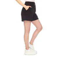 White Mark Womens Mid Rise Pull-On Short