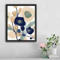 Lumaprints Blue Poppy Cascade Framed Canvas Art