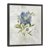 Lumaprints Blue Linen Peony Canvas Art