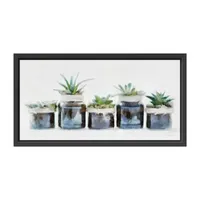 Lumaprints Rustic Plants A Row Framed Canvas Art