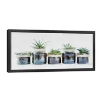 Lumaprints Rustic Plants A Row Framed Canvas Art