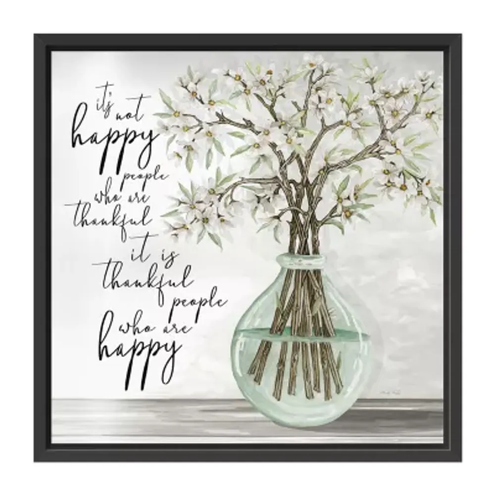 Lumaprints 22" X Thankful People Floating Frame Framed Print