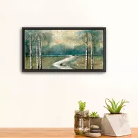 Lumaprints Green Landscape Framed Canvas Art