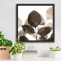 Lumaprints Chocolate Leaves 1 Framed Canvas Art