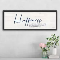 Lumaprints Bathroom Panel - Happiness Framed Canvas Art