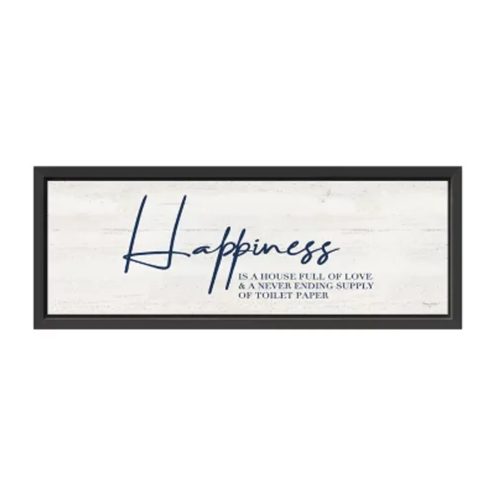 Lumaprints Bathroom Panel - Happiness Framed Canvas Art