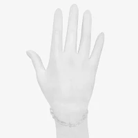 Bijoux Bar Delicates Silver Tone Womens 7.5 Inch Solid Link Chain Bracelet