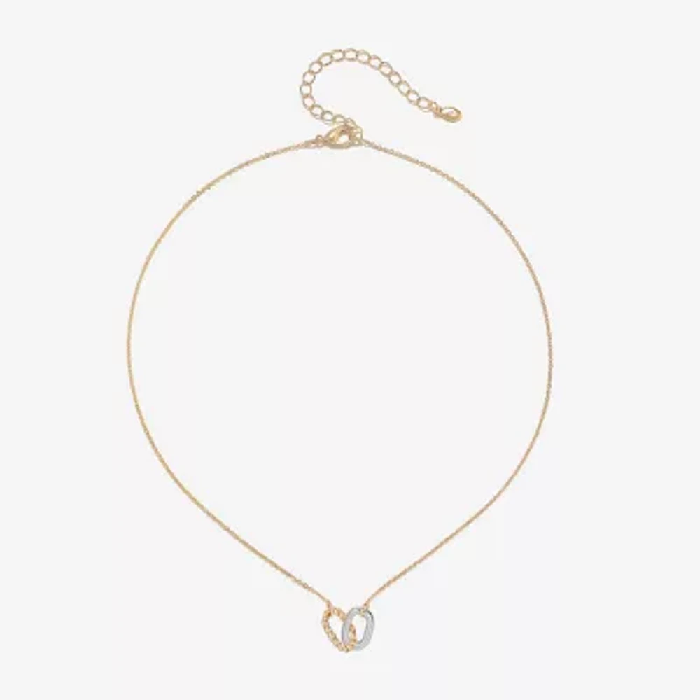 Bijoux Bar Delicates Two Tone Womens 16 Inch Link Chain Necklace