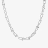 Bijoux Bar Delicates Silver Tone Womens 16 Inch Link Chain Necklace