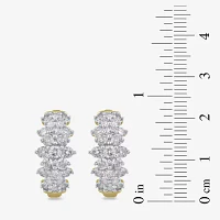Womens 2 CT. T.W. Lab Grown White Diamond 10K Gold 19.1mm Hoop Earrings