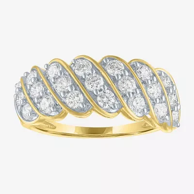 (G-H/Si2-I1) Womens 8.5MM 1 CT. T.W. Lab Grown White Diamond 10K Gold Band