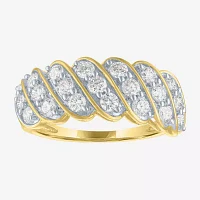 (G-H/Si2-I1) Womens 8.5MM 1 CT. T.W. Lab Grown White Diamond 10K Gold Band