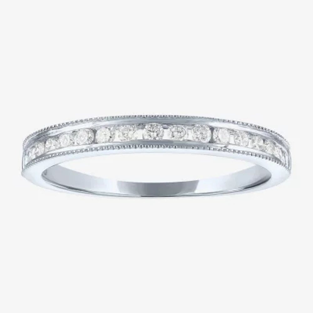 (G-H / Si2-I1) Womens 1/4 CT. T.W. Lab Grown White Diamond 10K Gold Wedding Band