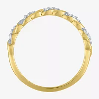 (G-H / Si2-I1) Womens 3MM 1/10 CT. T.W. Lab Grown White Diamond 10K Gold Anniversary Wedding Band