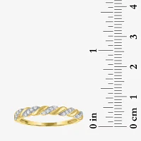(G-H / Si2-I1) Womens 3MM 1/10 CT. T.W. Lab Grown White Diamond 10K Gold Anniversary Wedding Band