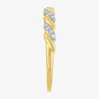 (G-H / Si2-I1) Womens 3MM 1/10 CT. T.W. Lab Grown White Diamond 10K Gold Anniversary Wedding Band