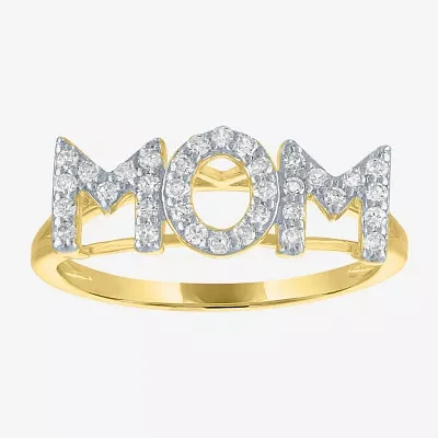 Diamond Addiction (G-H, Si2-I1) "Mom" Womens 1/4 CT. T.W. Lab Grown White 14K Gold Over Silver Sterling Band