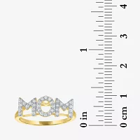 Diamond Addiction (G-H, Si2-I1) "Mom" Womens 1/4 CT. T.W. Lab Grown White 14K Gold Over Silver Sterling Band