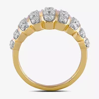 Womens 1 CT. T.W. Lab Grown White Diamond 14K Gold Over Silver Cocktail Ring