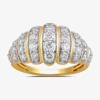 Womens 1 CT. T.W. Lab Grown White Diamond 14K Gold Over Silver Cocktail Ring