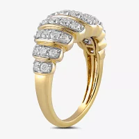 Womens 1 CT. T.W. Lab Grown White Diamond 14K Gold Over Silver Cocktail Ring