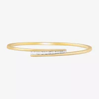 (F-Si1) Womens 1/2 CT. T.W. Lab Grown White Diamond 14K Gold Over Silver Bangle Bracelet