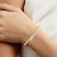 (F-Si1) Womens 1/2 CT. T.W. Lab Grown White Diamond 14K Gold Over Silver Bangle Bracelet