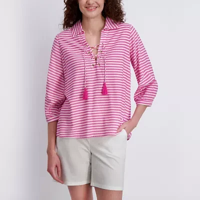 Stella Parker Womens Long Sleeve Tunic Top