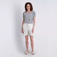 Stella Parker Womens Elbow Sleeve Regular Fit Button-Down Shirt