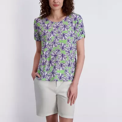 Stella Parker Womens Elbow Sleeve Regular Fit Button-Down Shirt