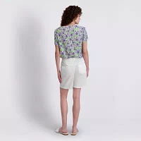 Stella Parker Womens Elbow Sleeve Regular Fit Button-Down Shirt