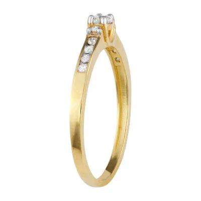 Womens 1/4 CT. T.W. Mined White Diamond 10K Gold Promise Ring