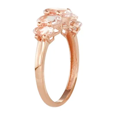 Womens Genuine Pink Morganite 10K Rose Gold Cocktail Ring