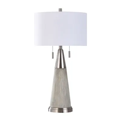 Stylecraft Conical Driftwood Stamped Table Lamp