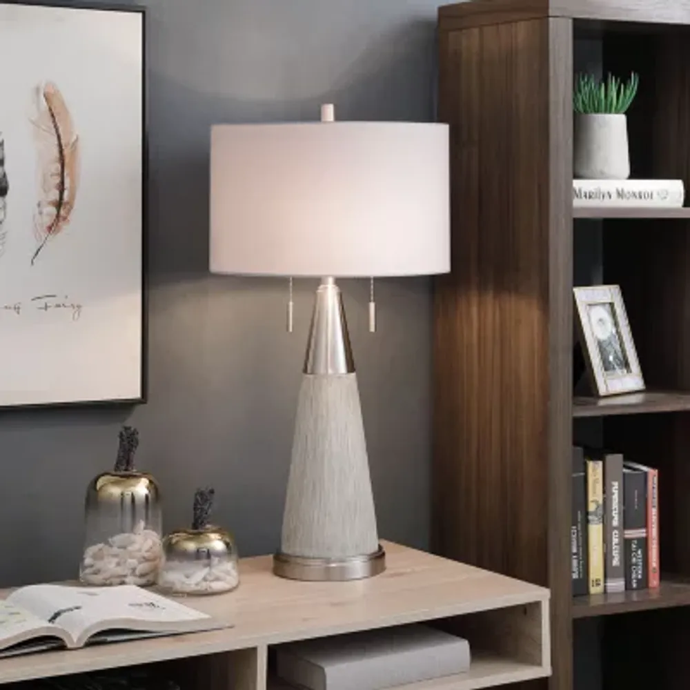 Stylecraft Conical Driftwood Stamped Table Lamp