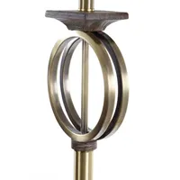 Stylecraft Brass Finish Ring With Moulded Wood Like Accents Floor Lamp