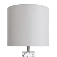 Stylecraft Diamond Textured Glass With Brushed Steel Base Table Lamp