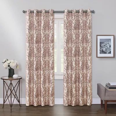 Max Blackout Mystique Print Grommet Top 100% Single Curtain Panels