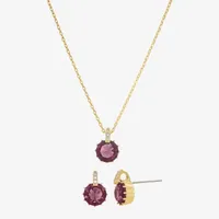 Sparkle Allure 2-pc. Crystal 14K Gold Over Brass Round Jewelry Set