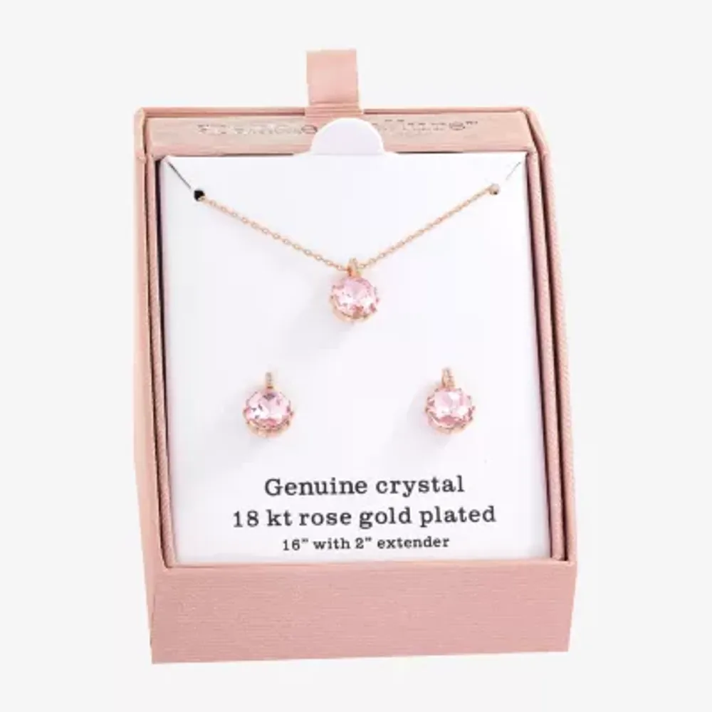 Sparkle Allure 2-pc. Crystal 18K Rose Gold Over Brass Round Jewelry Set