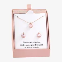 Sparkle Allure 2-pc. Crystal 18K Rose Gold Over Brass Round Jewelry Set