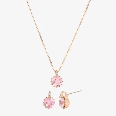 Sparkle Allure 2-pc. Crystal 18K Rose Gold Over Brass Round Jewelry Set