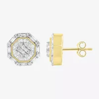 1 CT. T.W. Natural White Diamond 10K Gold 11.9mm Stud Earrings