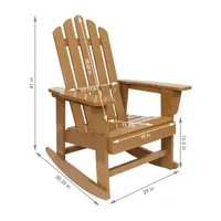 Wooden Adirondack Rocking Chair with Cedar Finish