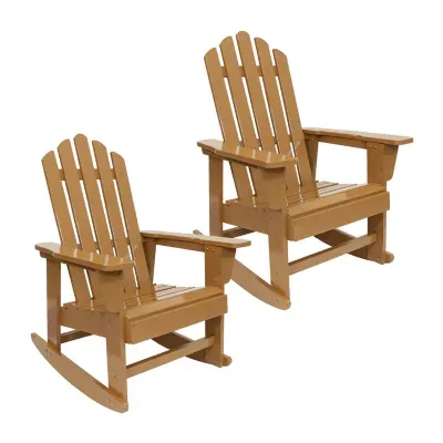 Wooden Adirondack Rocking Chair with Cedar Finish